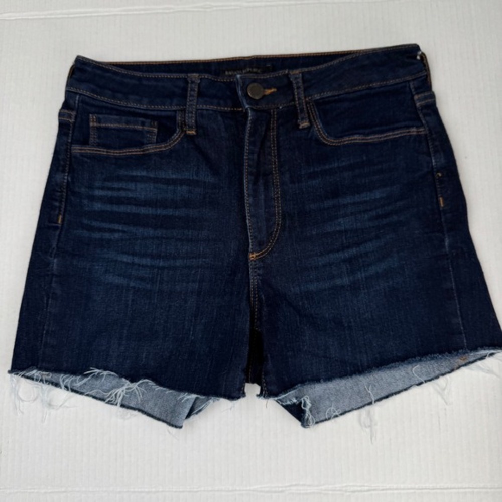 Banana Republic Curvy high rise Dark Raw Hem Denim Jean Shorts 26/2